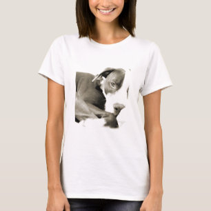 schattige slaperige luie pitbull hond t-shirt