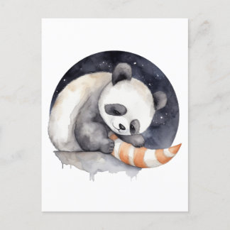 Schattige slaperige panda briefkaart