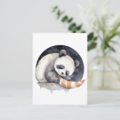 Schattige slaperige panda briefkaart (Staand voorkant)
