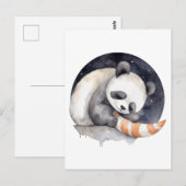 Schattige slaperige panda briefkaart (Voorkant / Achterkant)