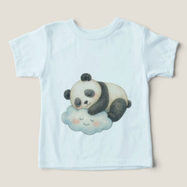 Schattige Slaperige Panda op Wolk Waterverf