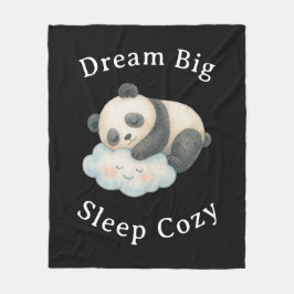 Schattige Slaperige Panda op Wolk Waterverf Fleece Deken