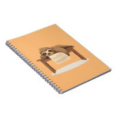 Schattige Slaperige Studerende Luiaard Notitieboek (Rechterzijde)