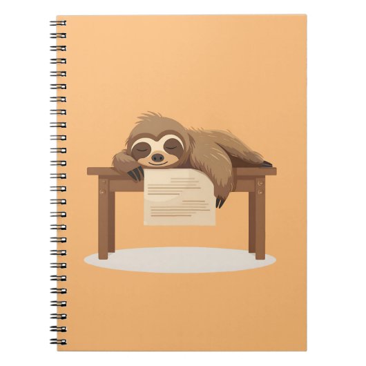 Schattige Slaperige Studerende Luiaard Notitieboek (Voorkant)