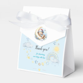 Schattige slaperige teddybeer op het Baby shower Bedankdoosjes