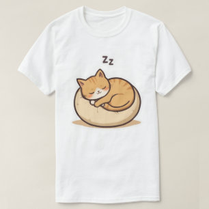 Schattige Sleeping Cat – Schattigee Cartoon Kat op T-shirt