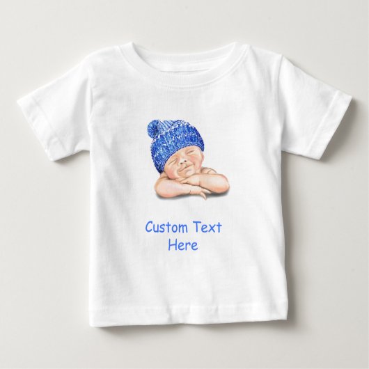 Schattige Sleeping Funny Baby T-shirt met aangepas (Voorkant)