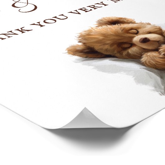 Schattige Sleeping Teddy Bear geschenken & Kaarten Poster (Hoek)