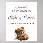 Schattige Sleeping Teddy Bear geschenken & Kaarten Poster (Voorkant)