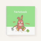 Schattige Sleepy Bunny Square Custom Notitieboek (Voorkant)