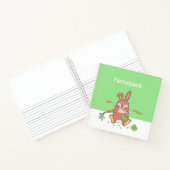Schattige Sleepy Bunny Square Custom Notitieboek (Binnen)