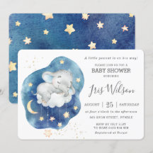 Schattige Sleepy Elephant Twinkle Star Baby shower