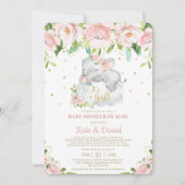 Schattige Sleepy Elephant Virtual Baby shower per  Kaart (Voorkant)