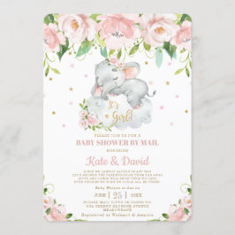 Schattige Sleepy Elephant Virtual Baby shower per Kaart