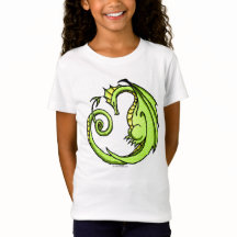 Schattige Sleepy Green Dragon Girl's T-shirt