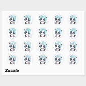 Schattige Sleepy Panda Ronde Sticker (Vel)