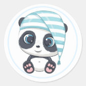 Schattige Sleepy Panda Ronde Sticker (Voorkant)