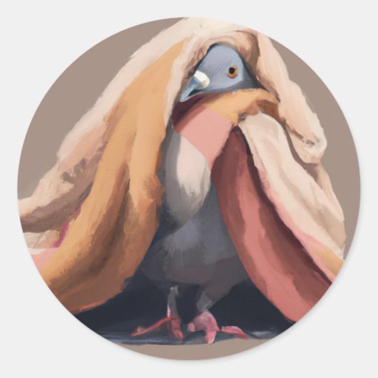 Schattige Sleepy Pigeon Sticker (Voorkant)