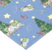 Schattige Sleepy Snowman vakantiepatroon Tafelkleed (Gekanteld)