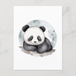 Schattige Sleepy Waterverf Baby Panda Beer Briefkaart