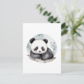 Schattige Sleepy Waterverf Baby Panda Beer Briefkaart (Staand voorkant)