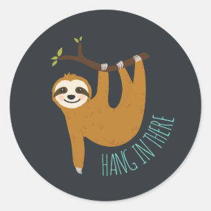 Schattige sleuf "Hang daar in" Ronde Sticker