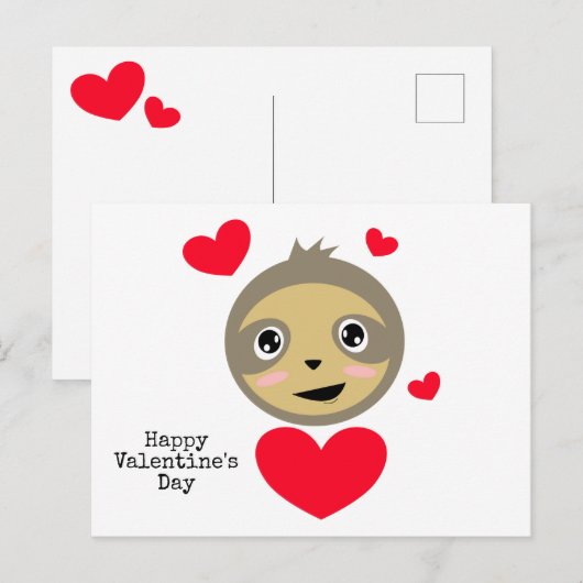 Schattige sleuf met hart - Fijne Valentijnsdag Briefkaart (Voorkant / Achterkant)