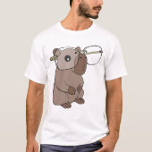 Schattige Slimme Capybara met Nerd Bril T-shirt (Voorkant)