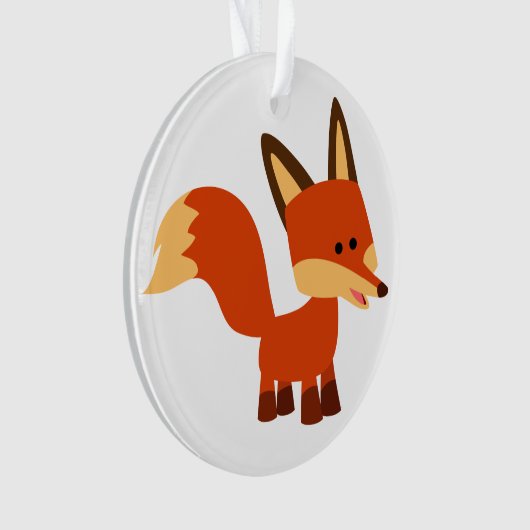 Schattige slimme cartoon vos acryl ornament (voorkant)