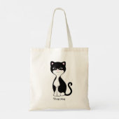 Schattige Slimme Tuxedo Kat Tote Bag (Achterkant)