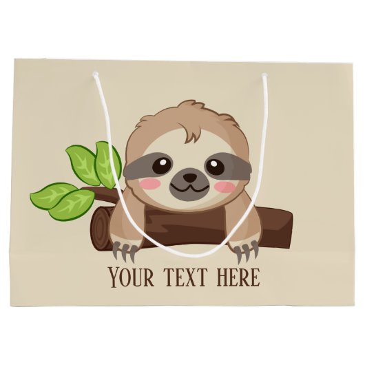 schattige sloep voegt tekstpartij toe groot cadeauzakje (Achterkant)