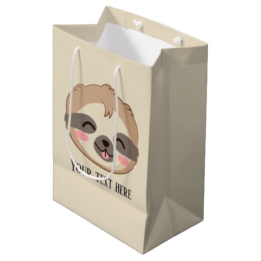 schattige sloep voegt tekstpartij toe medium cadeauzakje (Voorkant Gekanteld)