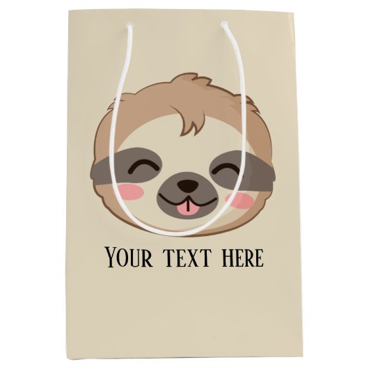 schattige sloep voegt tekstpartij toe medium cadeauzakje (Voorkant)