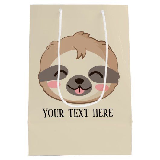 schattige sloep voegt tekstpartij toe medium cadeauzakje (Achterkant)