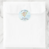 Schattige Sloth Baby shower Favor Sticker (Tas)