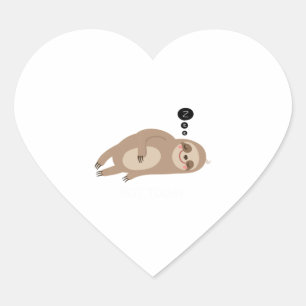 Schattige Sloth Dreaming Shirt Hart Sticker