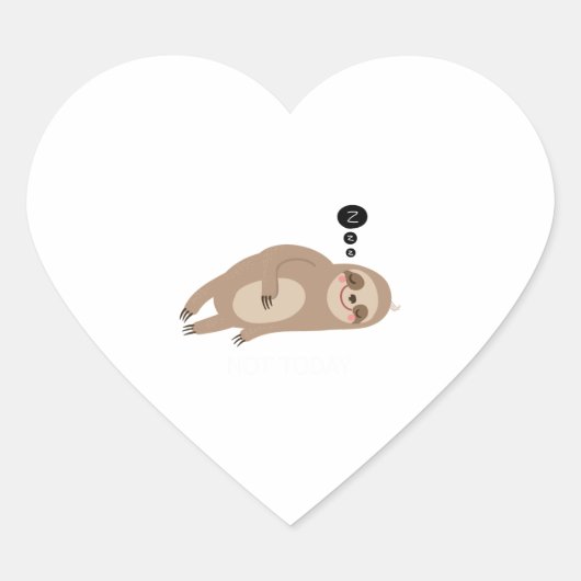 Schattige Sloth Dreaming Shirt Hart Sticker (Voorkant)