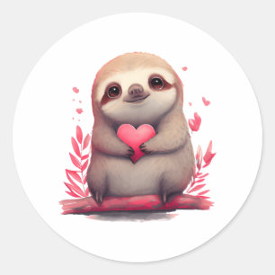 Schattige Sloth Gift voor Sloth liefhebbers Kleurr Ronde Sticker