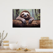 Schattige Sloth-profiel Poster (Keuken)