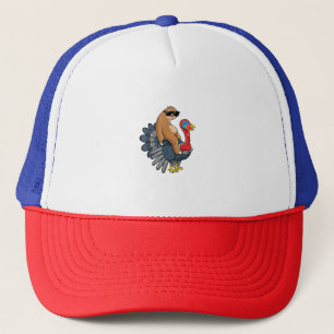Schattige Sloth Riding Turkije Grappige Thanksgivi Trucker Pet