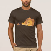 Schattige Slumbering Cartoon Leeuw T-shirt (Voorkant)