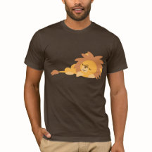 Schattige Slumbering Cartoon Leeuw T-shirt