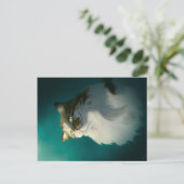 Schattige sluwe kat cadeau| Grappige kat voor verj Feestdagenkaart (Staand voorkant)