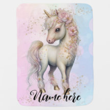Schattige Small Soft Cream Unicorn met Gold Stars