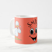 Schattige Smile gezicht & Duck Red Koffiemok (Voorkant links)