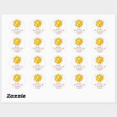 Schattige Smile Sunshine Baby shower Ronde Sticker (Vel)
