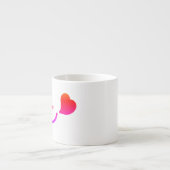 Schattige Smiley Gezicht met Hart – Minimalist Hap Espresso Kop (Voorkant)