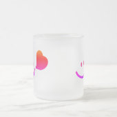Schattige Smiley Gezicht met Hart – Minimalist Hap Matglas Koffiemok (Center)