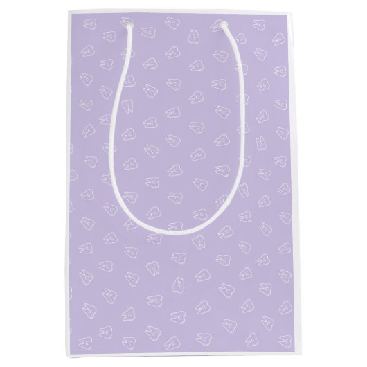 Schattige Smiley Tand - Lavendel Medium Cadeauzakje (Voorkant)