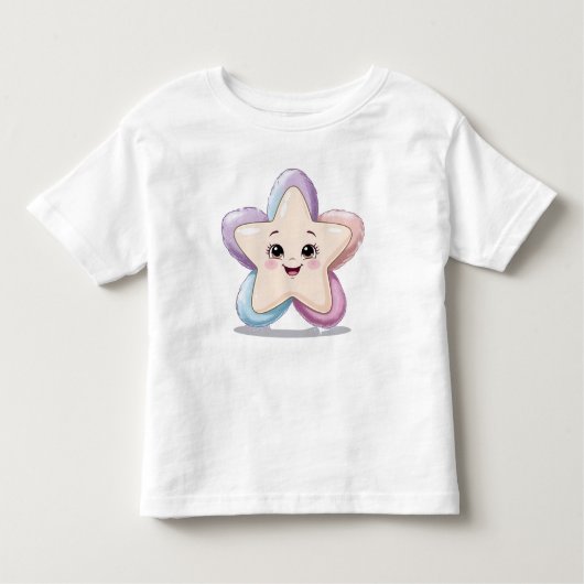 Schattige Smiling Star Wit T-shirt (Voorkant)